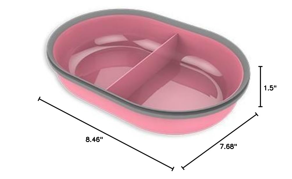 SureFlap SureFeed Split Bowl Pink shown in use with a compatible feeder.