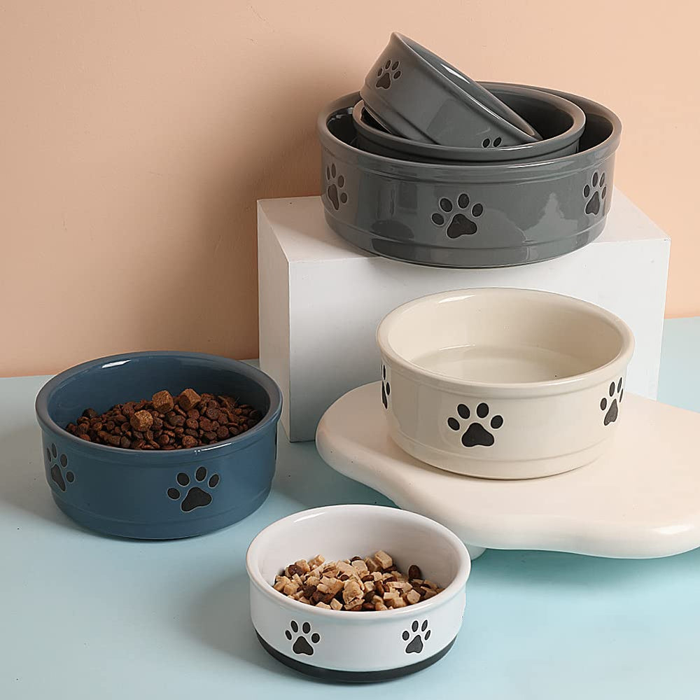 Sweejar ceramic dog bowl used to serve water.