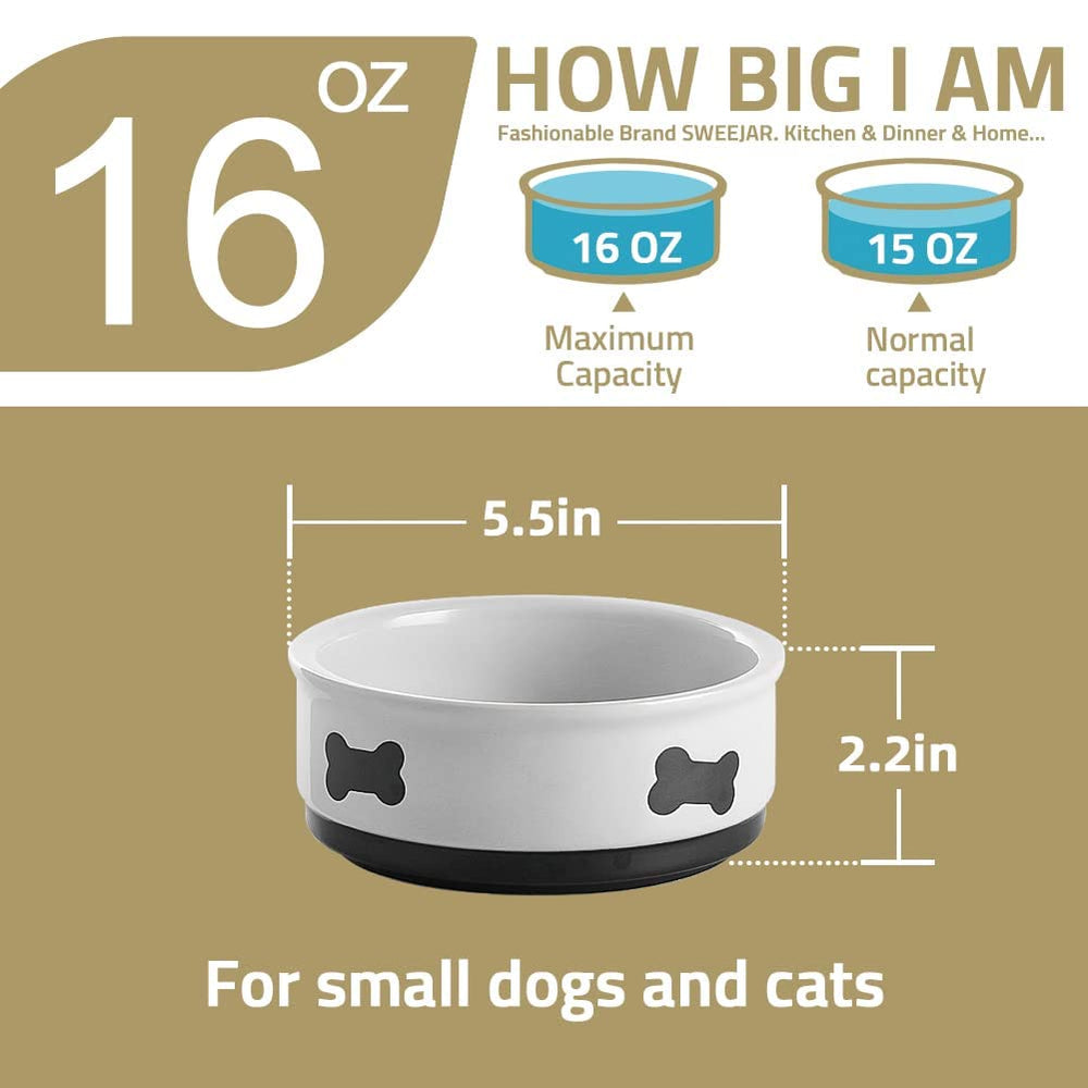 Sweejar Home ceramic dog bowl shown from an alternate angle.