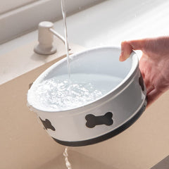 Sweejar Home ceramic dog bowl shown being used for water.