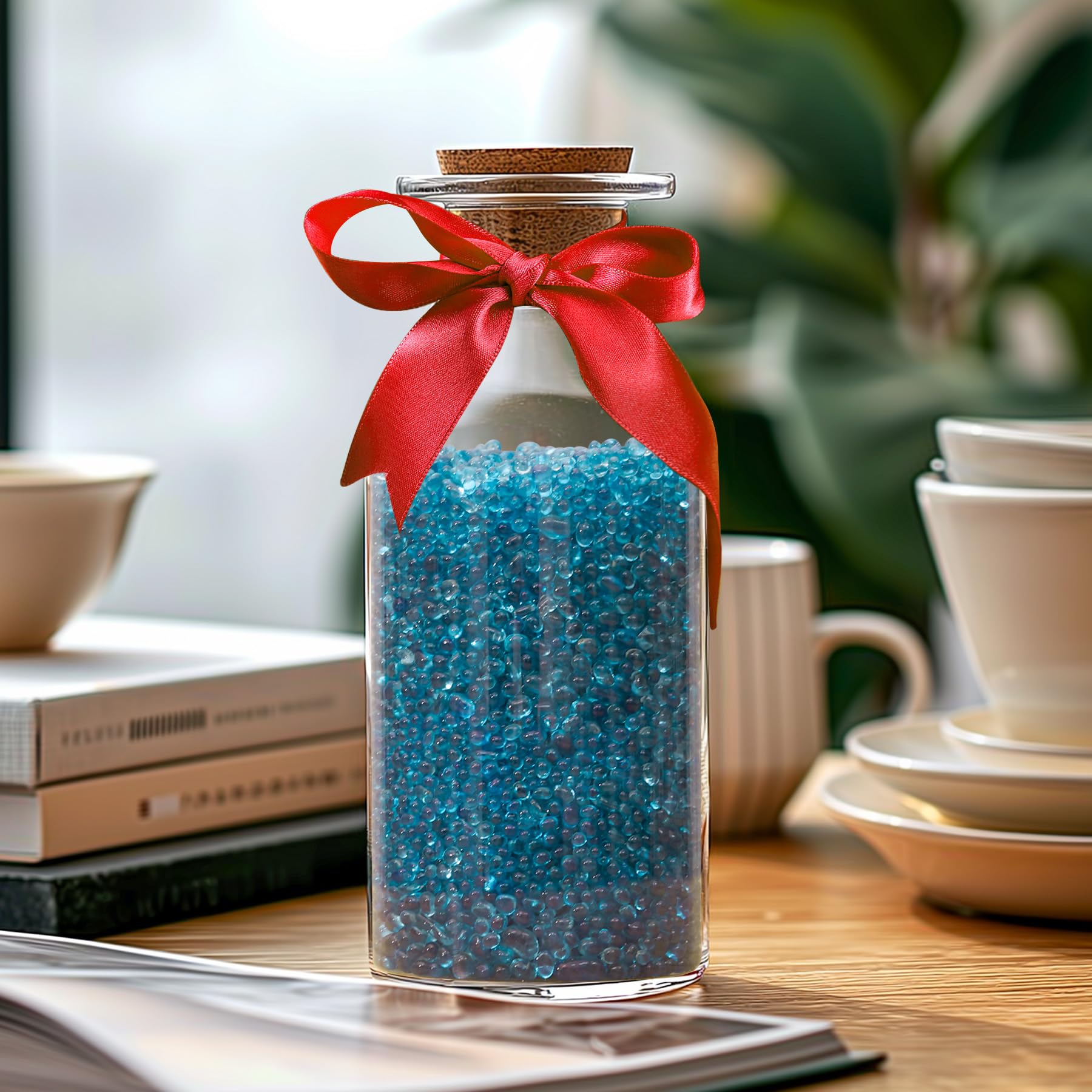 T4U Aquarium Gravel Rocks shown as blue glass filler for a craft project.