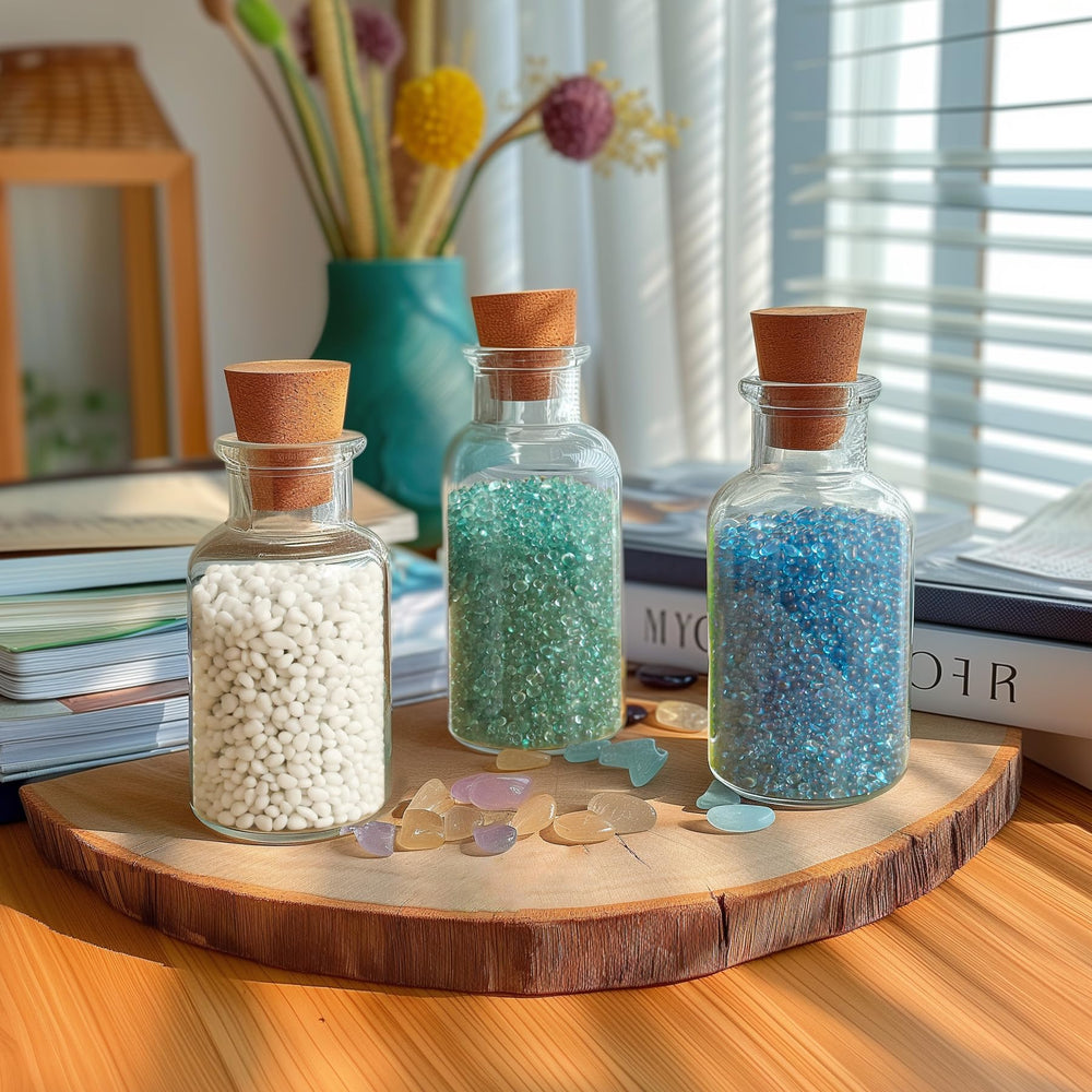 T4U Aquarium Gravel Rocks used as blue top dressing for a succulent plant.