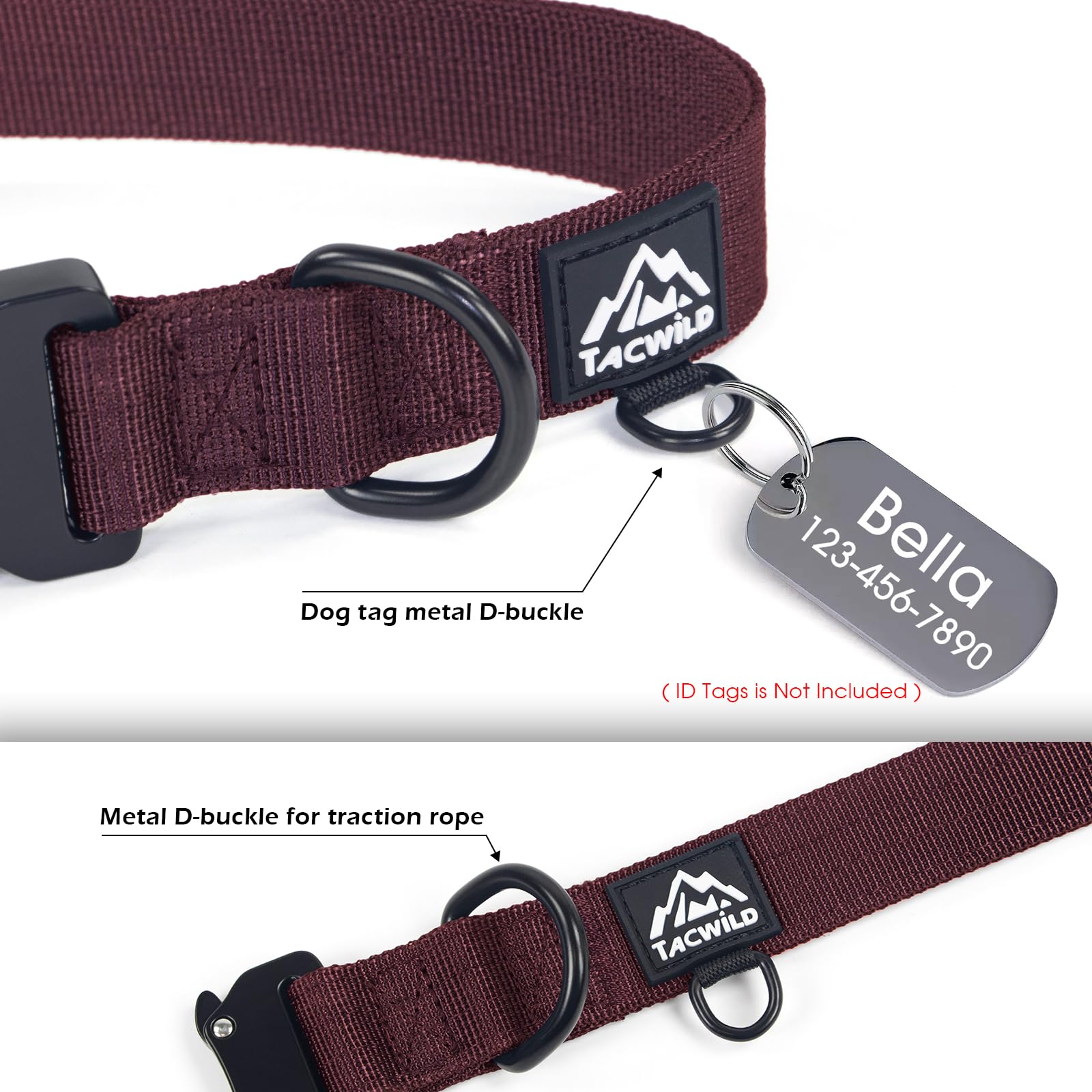 Tacwild XL dog collar shown fitted on a dog during an outdoor walk.