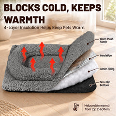 Close-up of the milk fleece surface on the TailTastic self-warming cat bed.