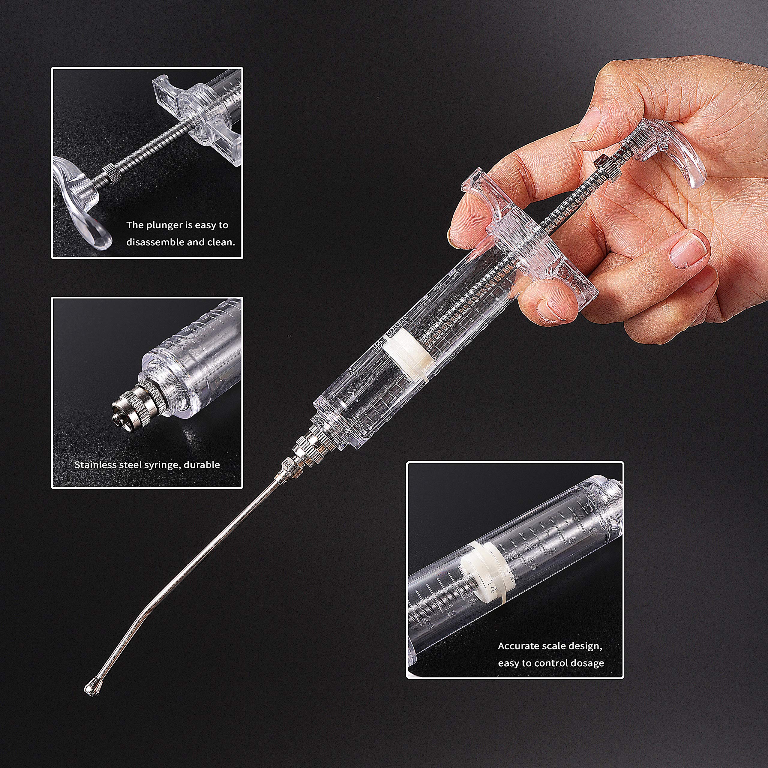 Talk-Satisfied set of six curved stainless steel gavage tubes shown together.