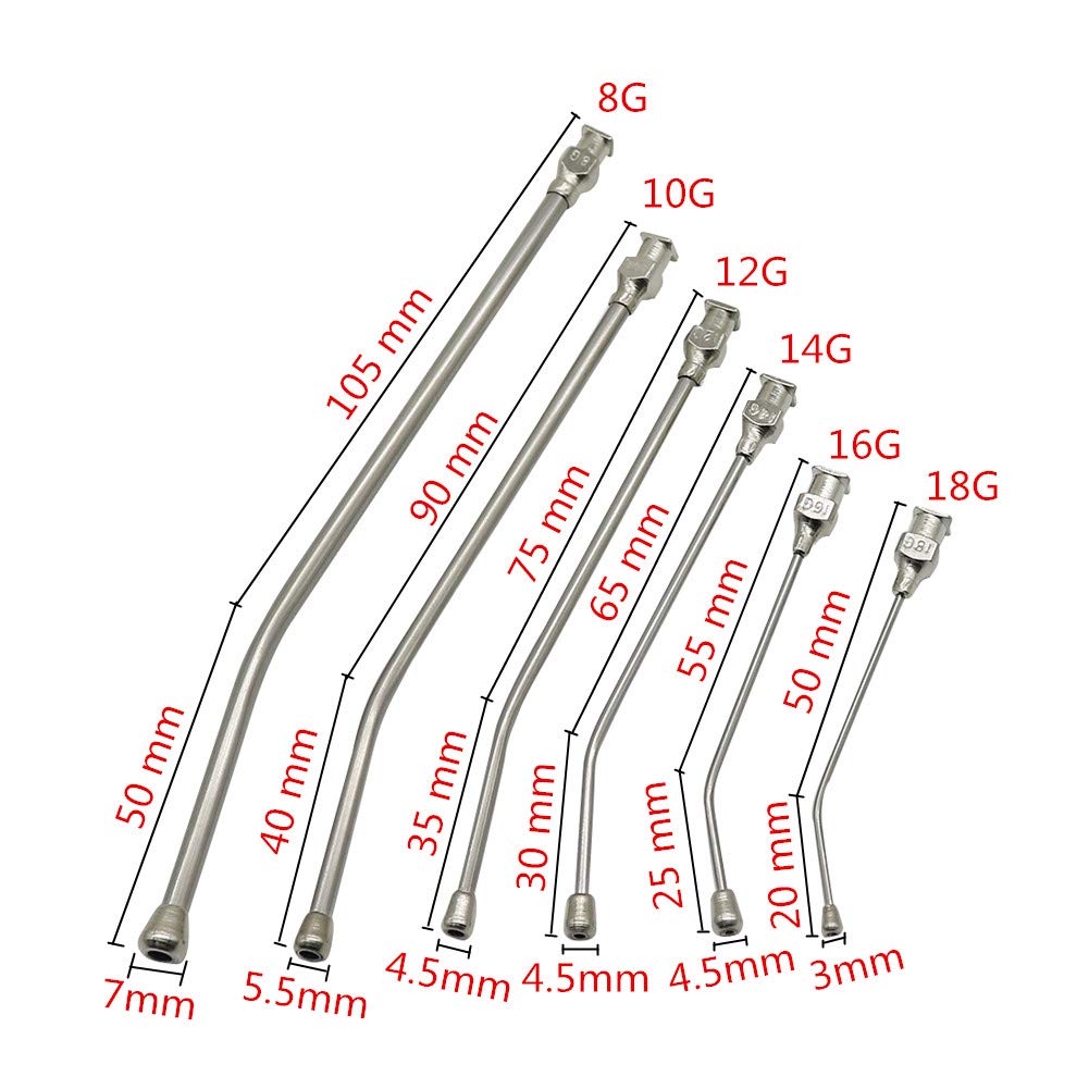 Talk-Satisfied curved gavage tube shown from the side to display its shape.