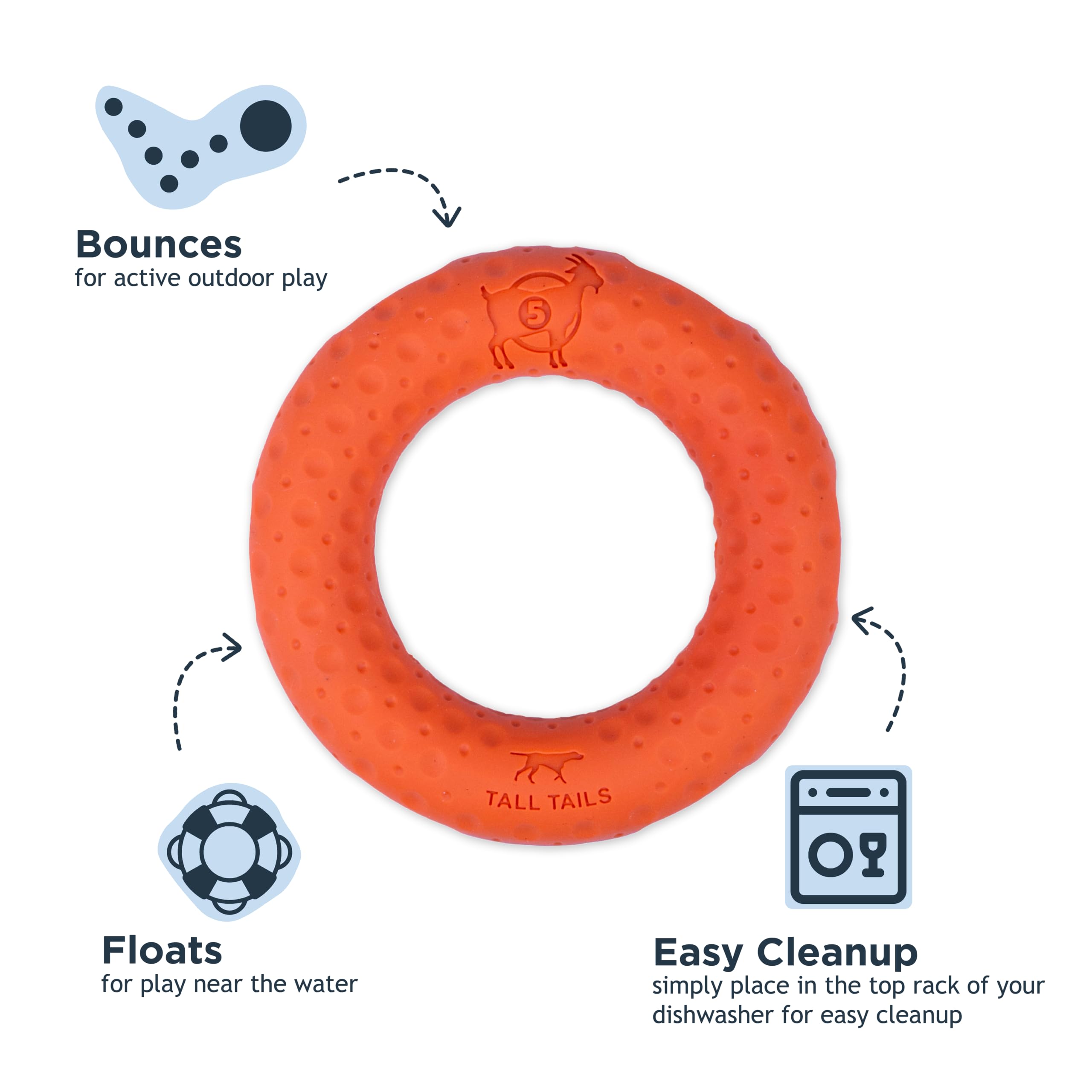 Tall Tails G.O.A.T. Sport Fetch Ring shown in its high-visibility color.