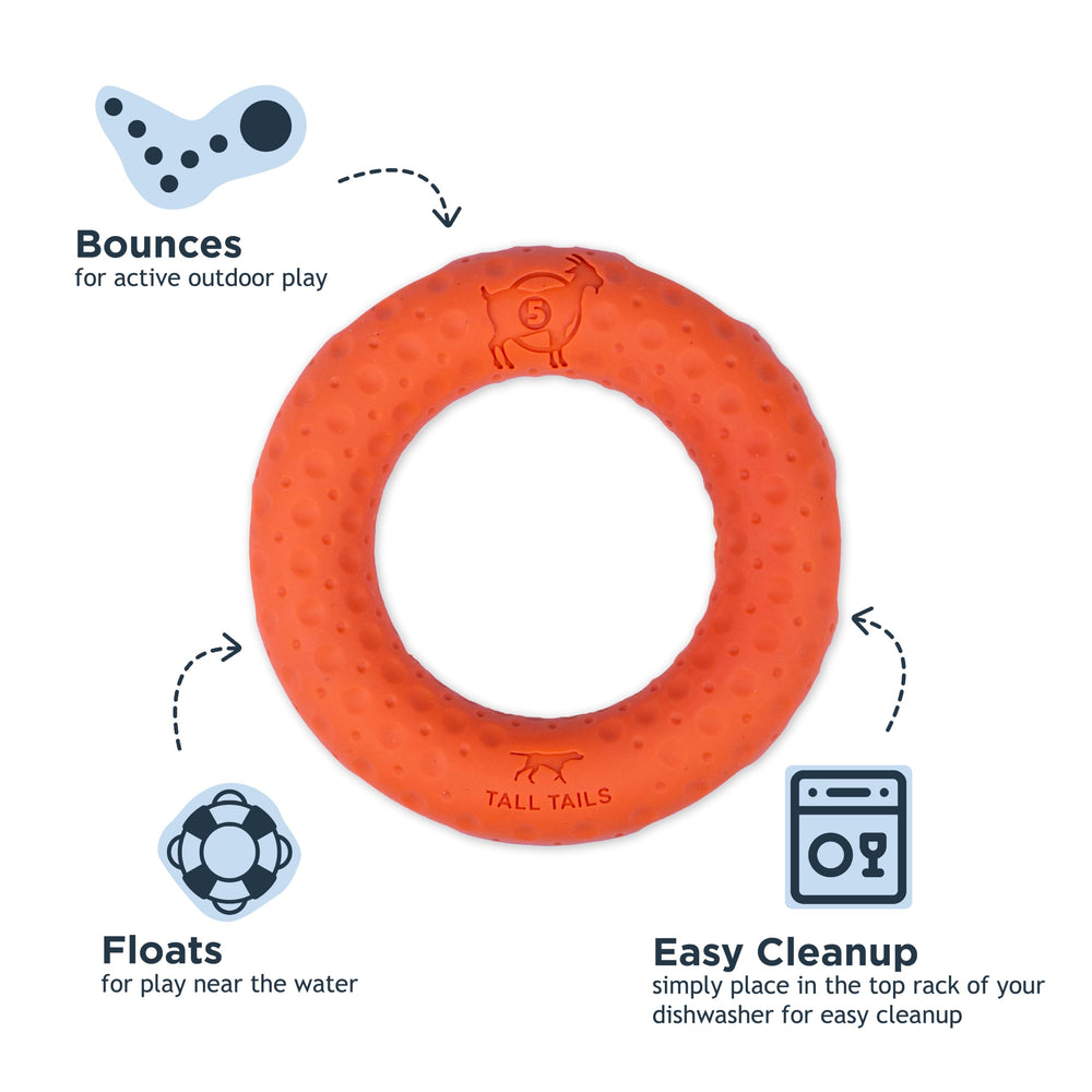 Tall Tails G.O.A.T. Sport Fetch Ring shown in its high-visibility color.