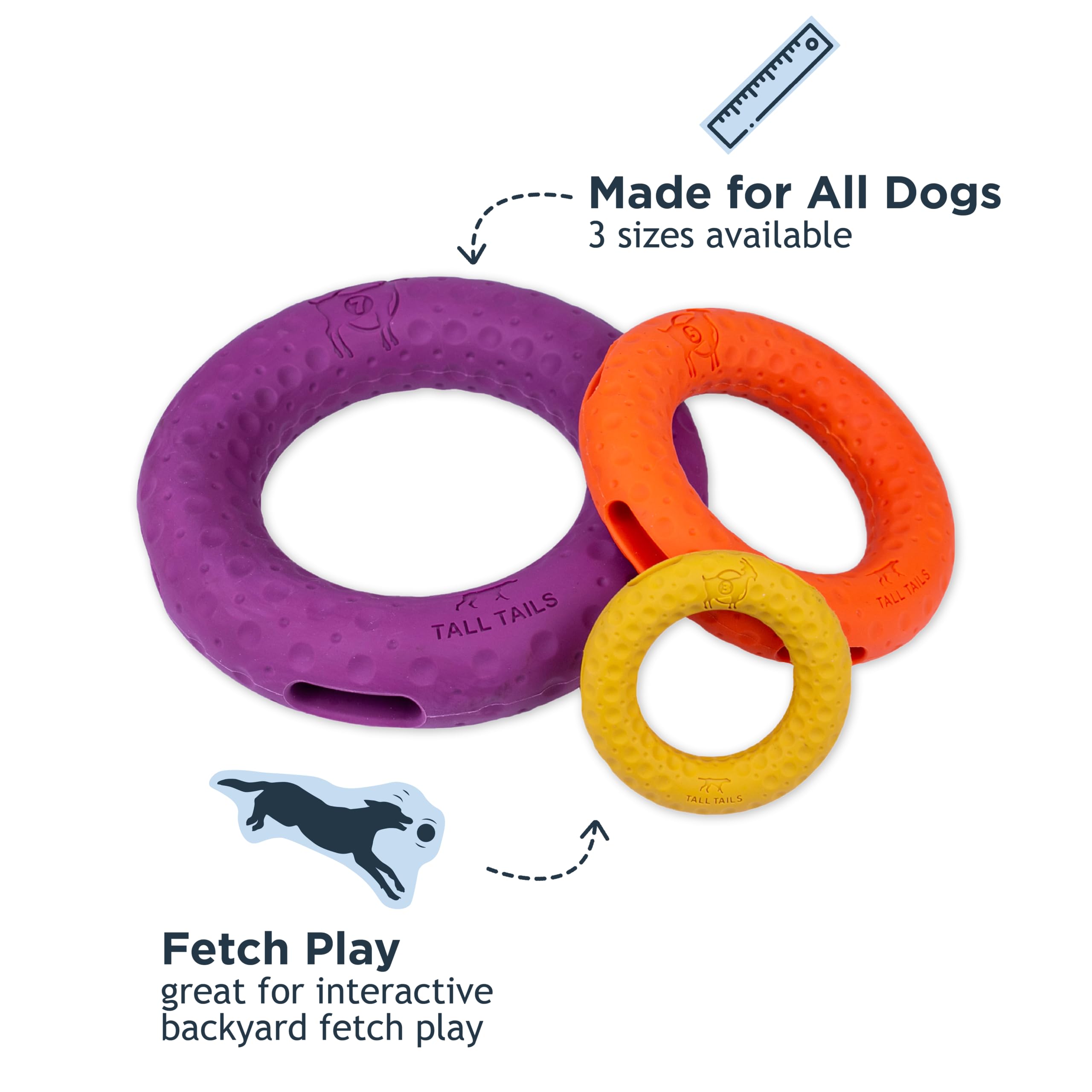 Tall Tails G.O.A.T. Sport Fetch Ring showing the treat troughs.