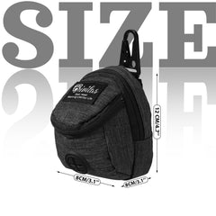 Talltalk dog treat pouch holder in black, shown from the front.