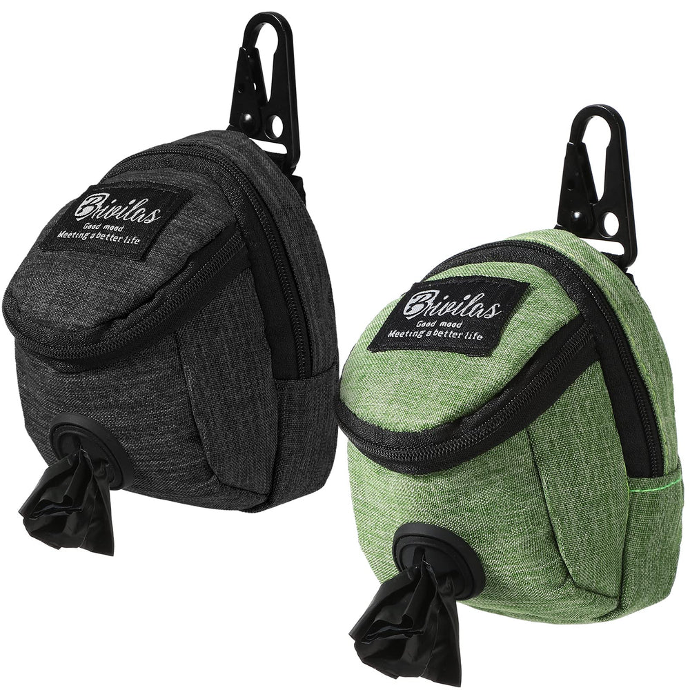 Talltalk dog treat pouch holder in green, shown from the front.