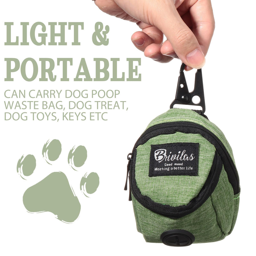 Talltalk dog pouch attached to a leash with its metal clasp.