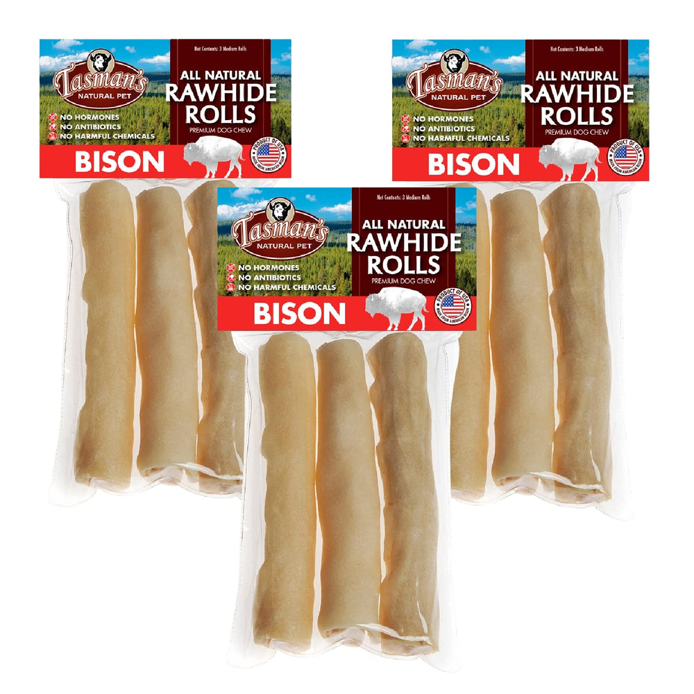 Tasman's Natural Pet Bison Collagen-Based Rolls shown as a product view.