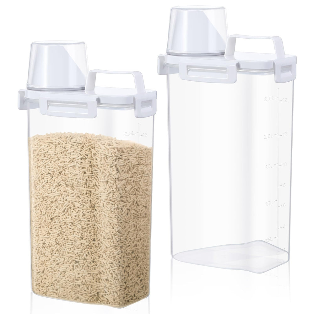 Teenyyou cat litter storage container set showing the two containers together.