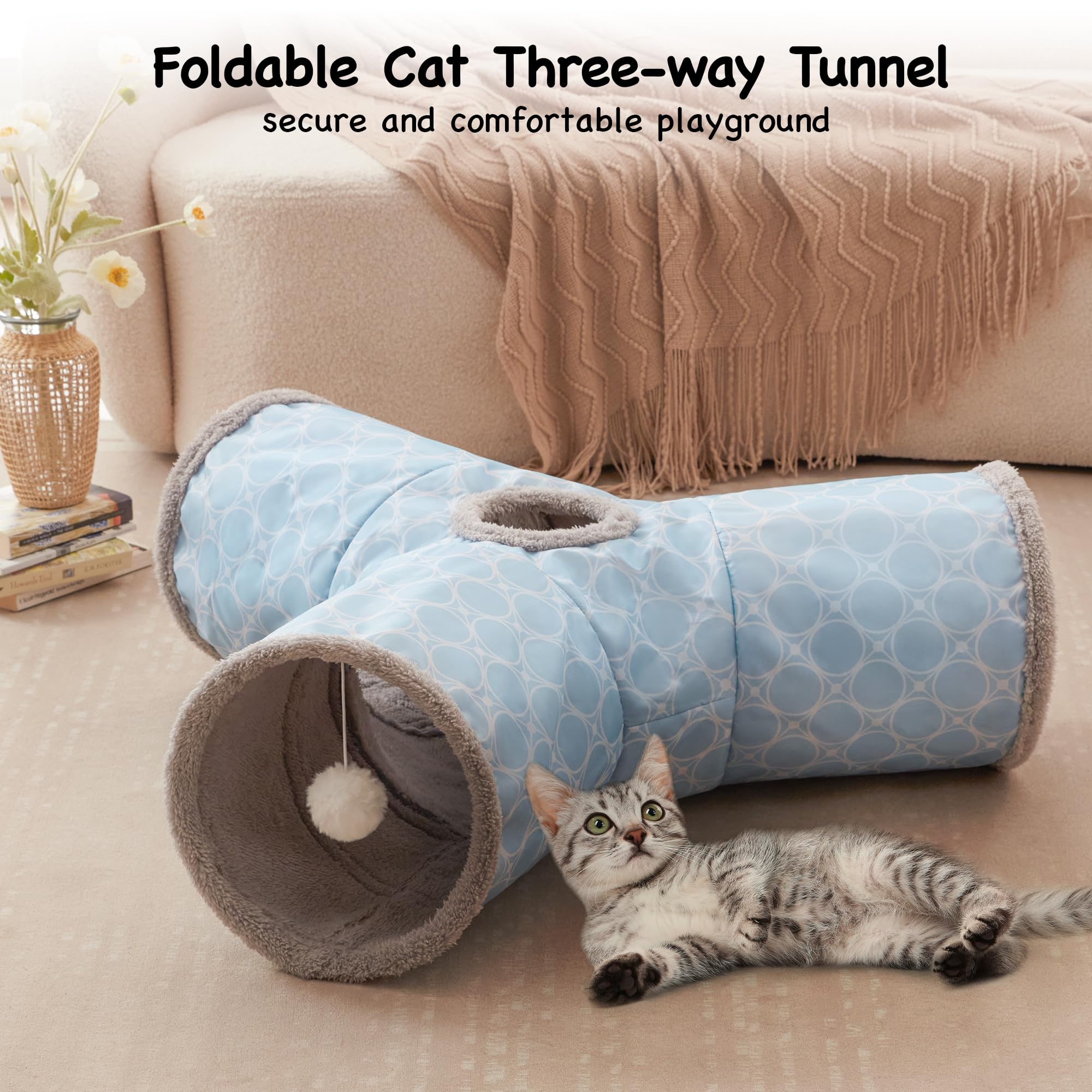 Tempcore Cat Tunnel fleece lining shown in an interior close-up.
