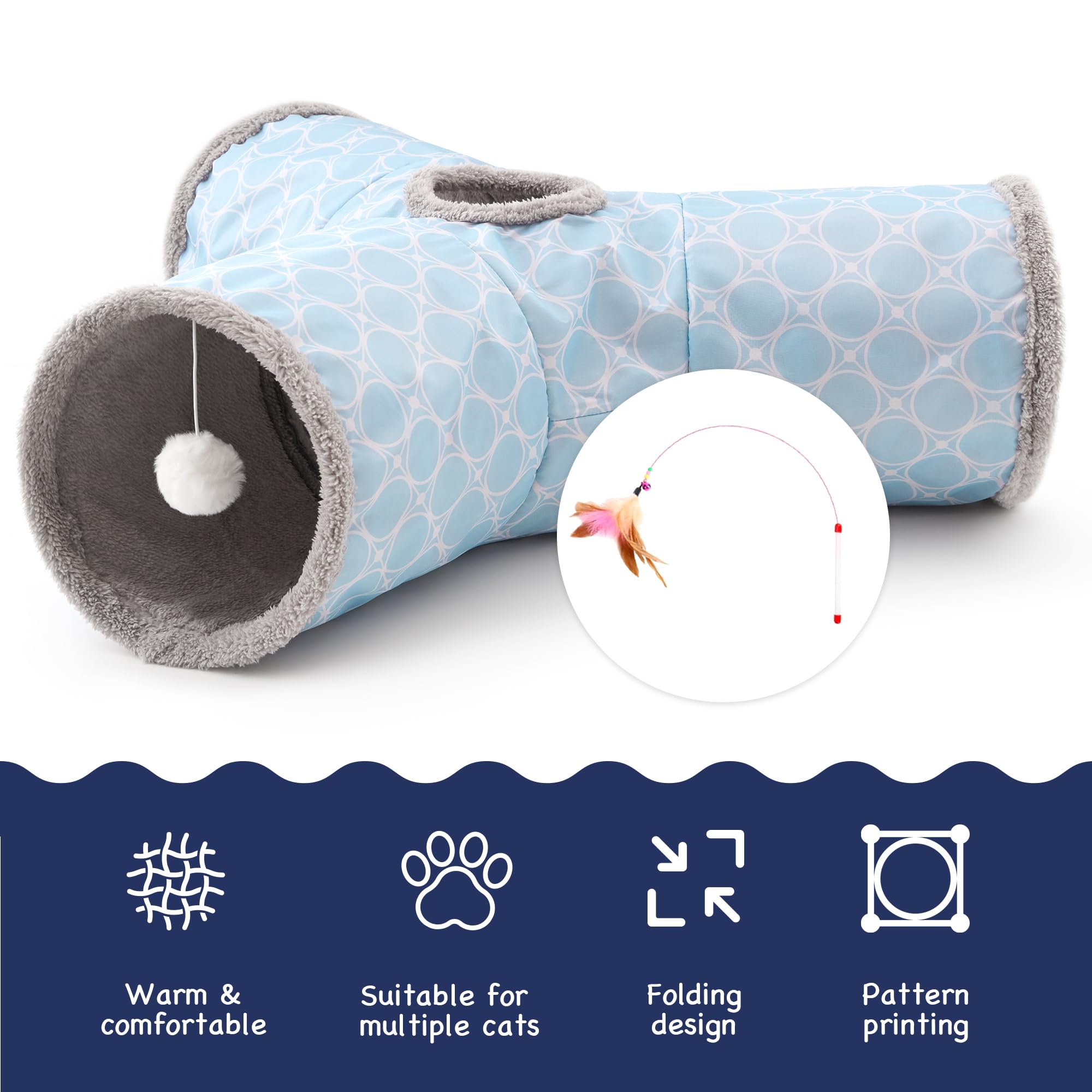 Tempcore Cat Tunnel shown in use during indoor cat play.