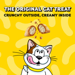 Temptations Jumbo Stuff cat treat shown in a close-up of its larger filled shape.