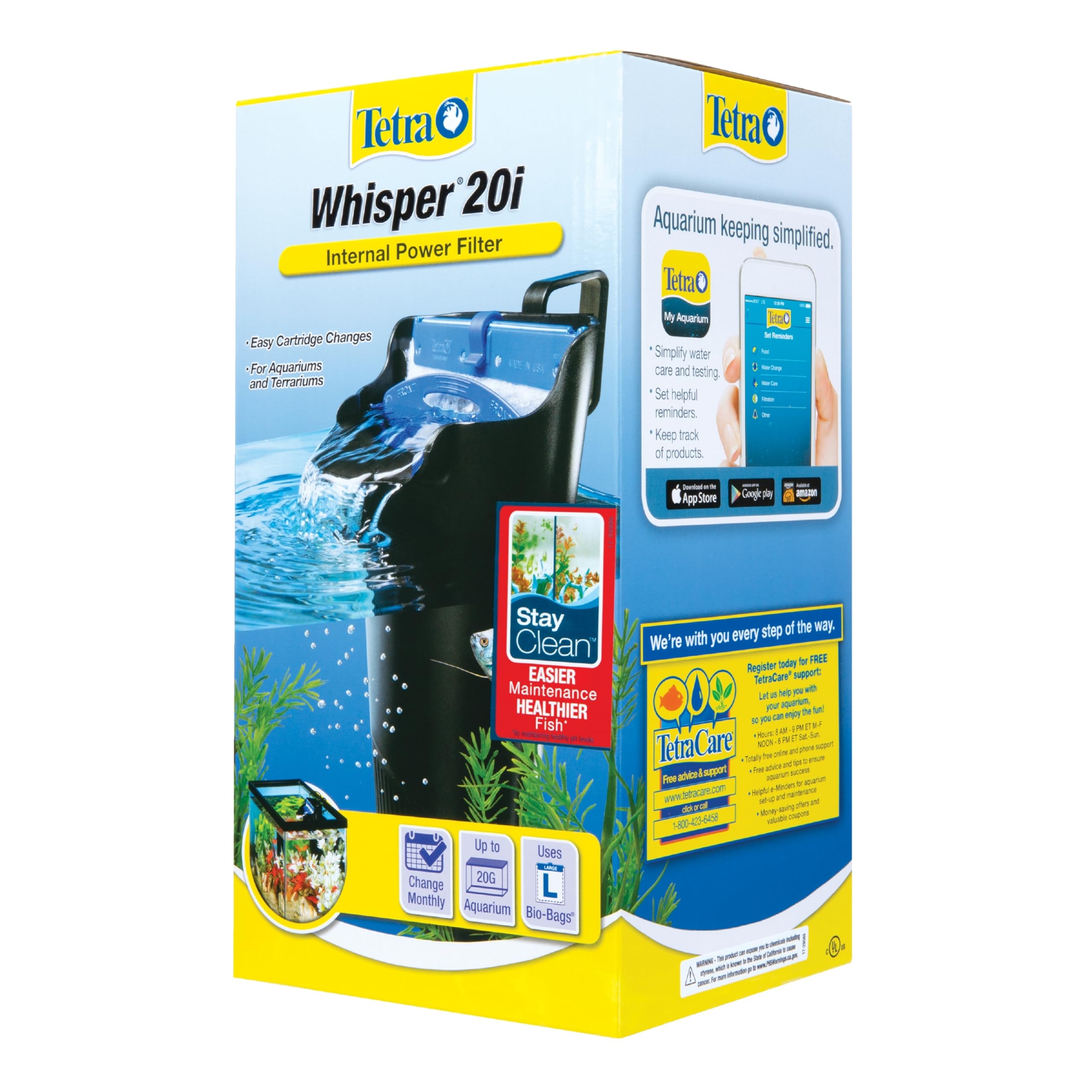 Tetra Whisper internal power filter aquarium wall mounting clip.