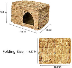 Tfwadmx Rabbit Grass House placed inside a small-animal cage.