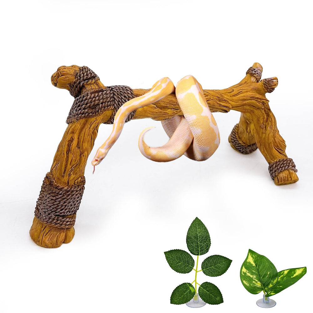 Tfwadmx reptile climbing branch shown from the front with its wood-look shape.