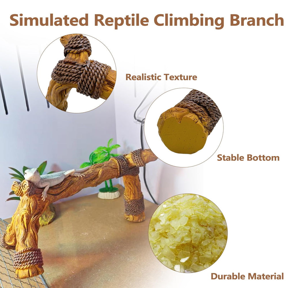 Tfwadmx reptile climbing branch showing its three points of support.