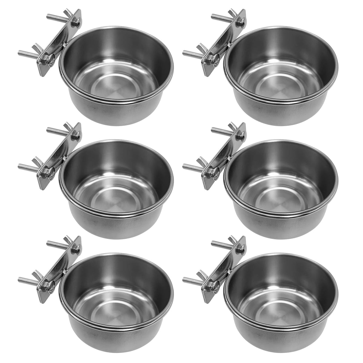 Tfwadmx stainless steel bird bowls shown as a six-bowl set.