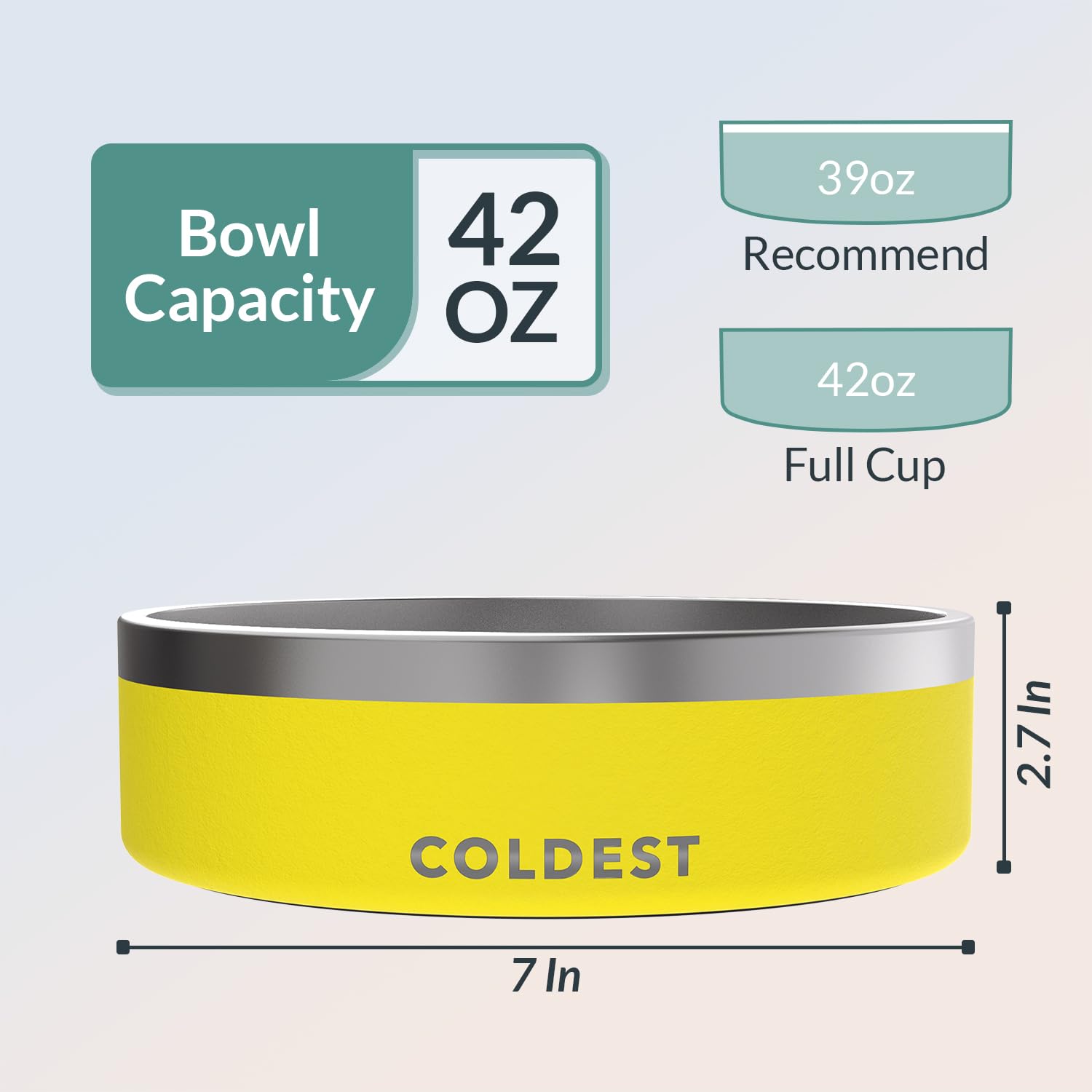The Coldest Water dog bowl shown to illustrate its insulated design.