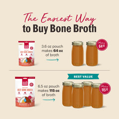 The Honest Kitchen beef bone broth shown prepared with warm water.