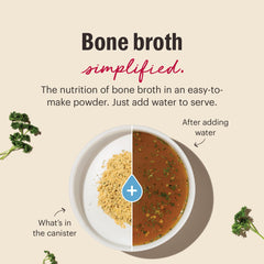 The Honest Kitchen beef bone broth poured over dry pet food.