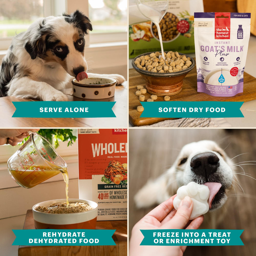 The Honest Kitchen beef bone broth package highlighting its ingredients.