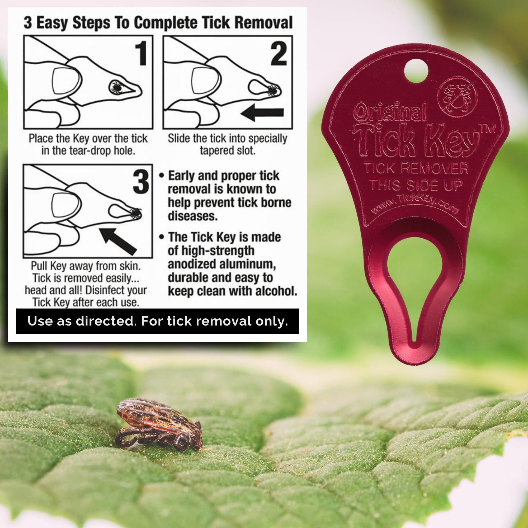 The Tick Key tick removal tool being used on an animal.
