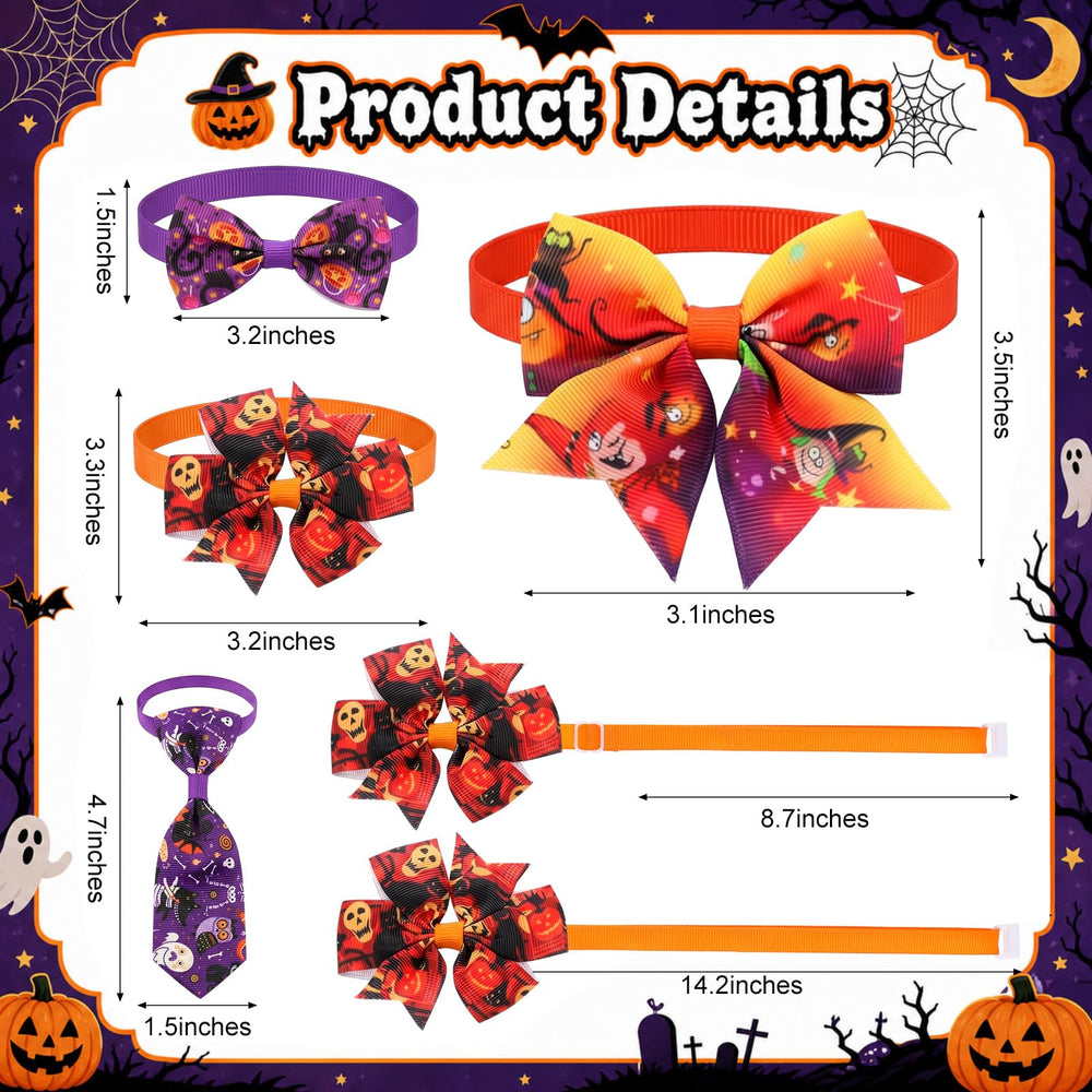 Thinkday Halloween dog accessory set showing its included pieces.