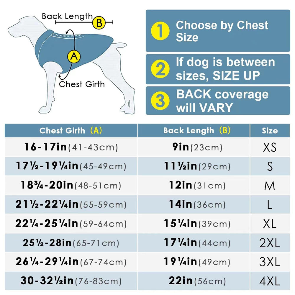 ThinkPet dog coat shown on its warm, soft spliced-fabric side.