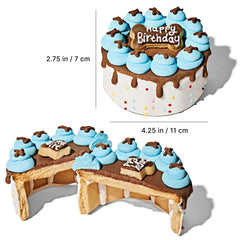 Thoughtfully Blue Dog Birthday Cookie Cake with a close view of its crunchy biscuit surface.