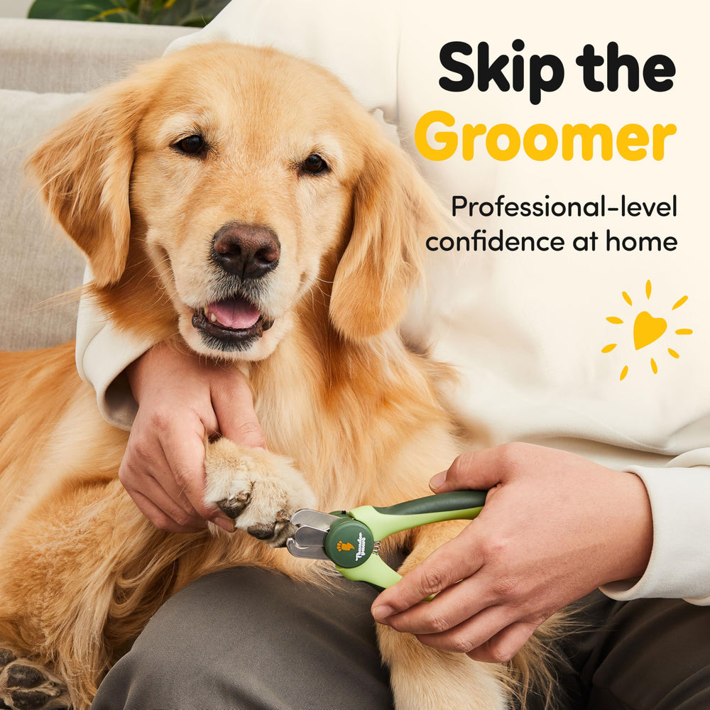 Thunderpaws dog nail clippers with the nail file stored in the handle.