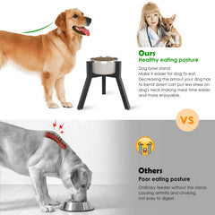 TIDANT dog bowl stand rails showing the adjustable bowl holder.