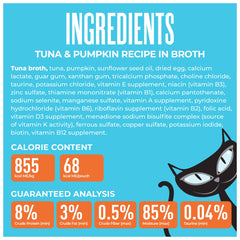 Tiki Cat Friends Mousse wet cat food featuring the tuna and pumpkin recipe.