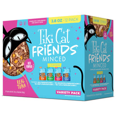TIKI PETS Tiki Cat Friends wet cat food package shown from the front.