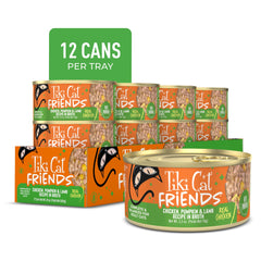 Tiki Cat Friends wet cat food can shown from the front.