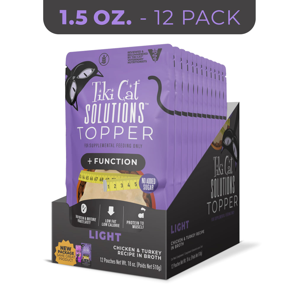 Tiki Cat Solutions Light Topper featuring its chicken and turkey recipe.