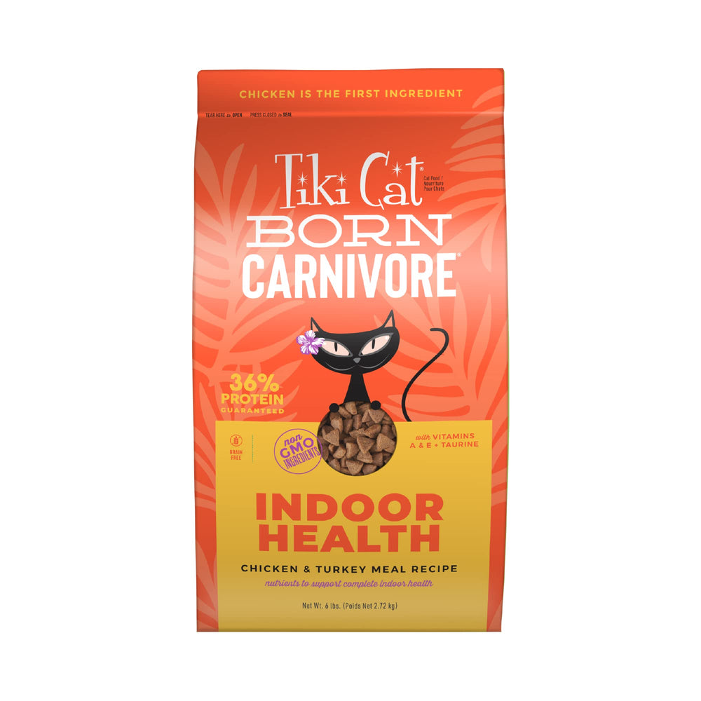 TIKI PETS Tiki Cat dry cat food bag shown from the front.