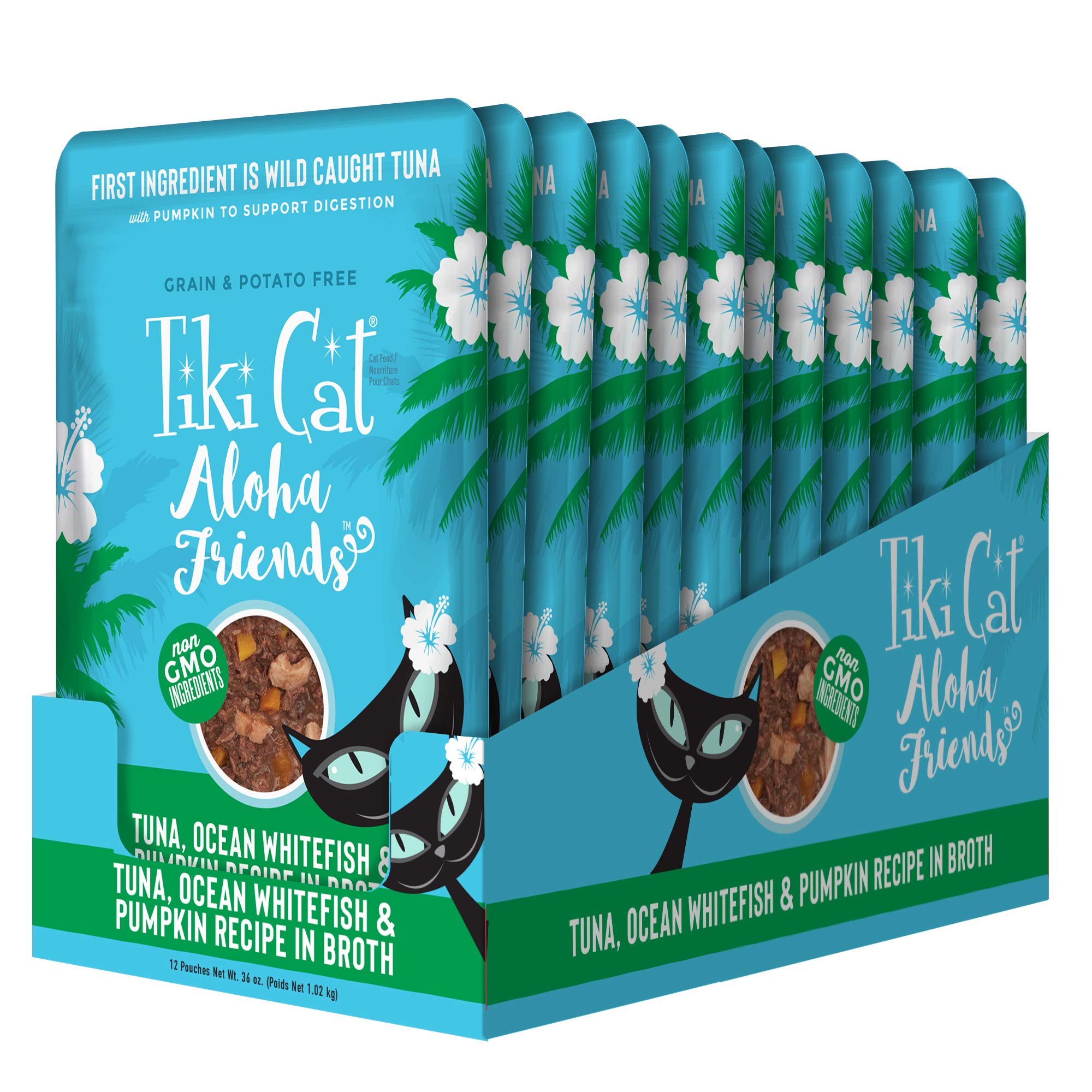 TIKI PETS Tiki Cat Aloha Friends wet cat food shown as a multi-can pack.