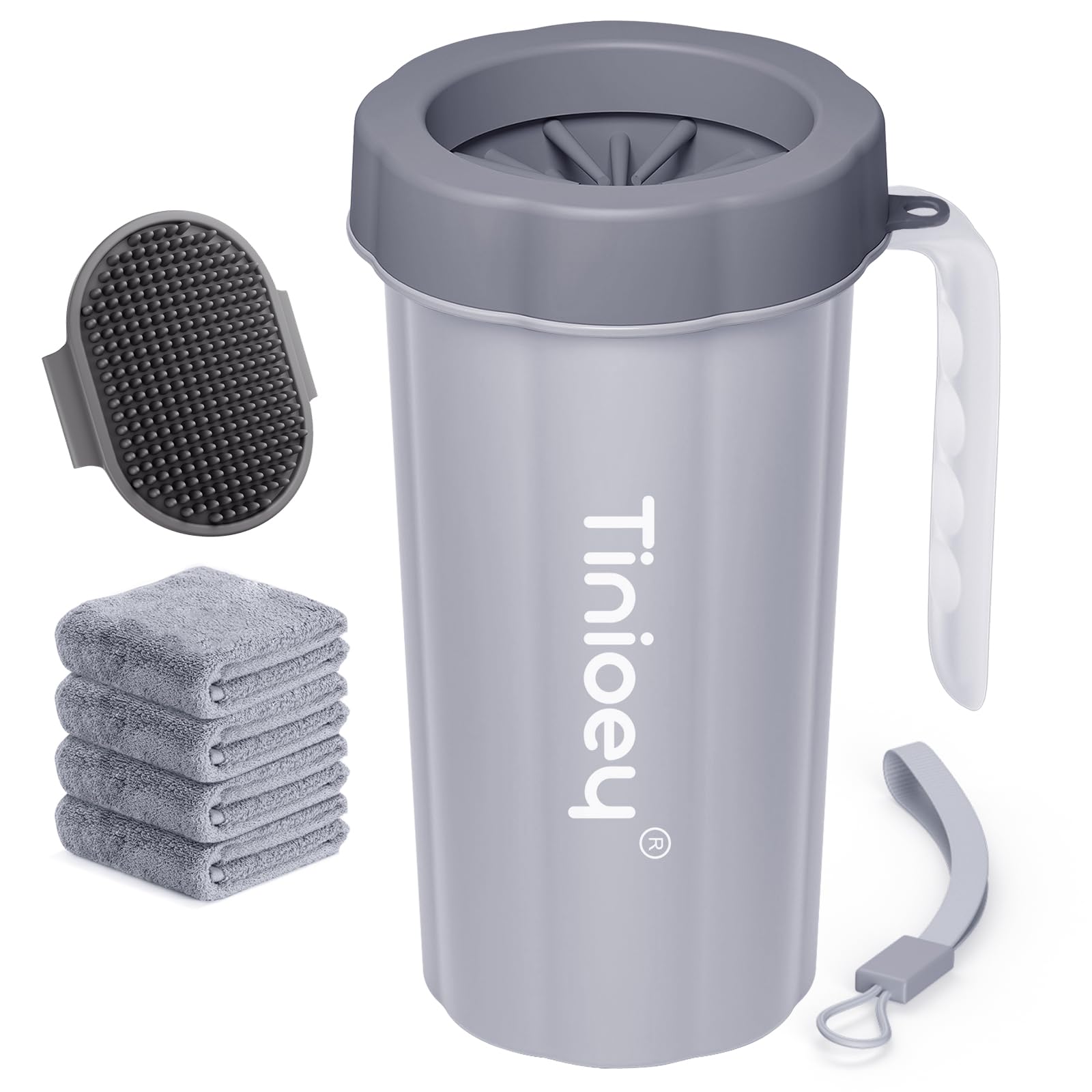 Tinioey Paw Cleaner with Handle shown from the front.