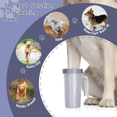 Tinioey Paw Cleaner with Handle shown with its grip in close view.