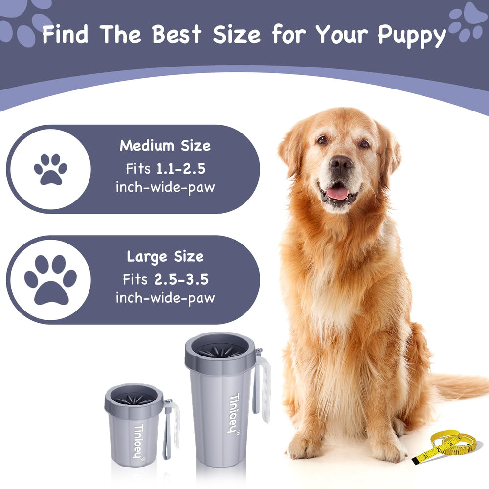 Tinioey Paw Cleaner with Handle shown from a side angle.
