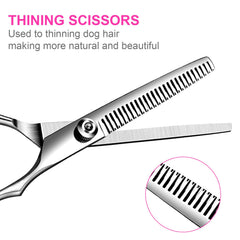 TINMARDA dog grooming kit straight shears shown for precise trimming.