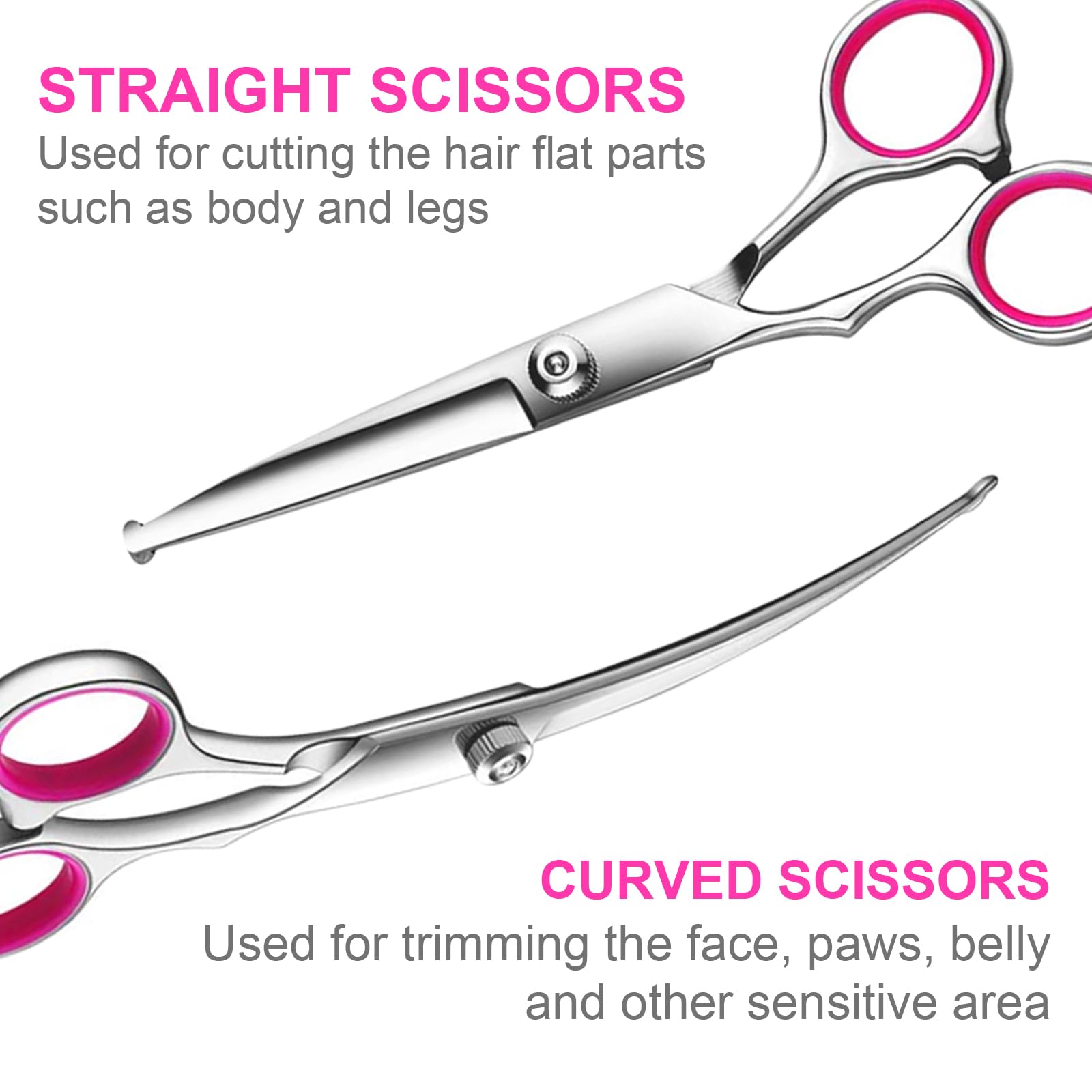 TINMARDA dog grooming kit thinning shears shown for blending and delicate facial grooming.