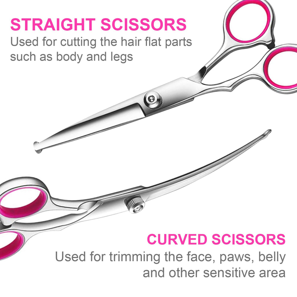 TINMARDA dog grooming kit thinning shears shown for blending and delicate facial grooming.