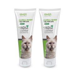 TOMLYN Laxatone catnip hairball gel shown in its two-pack product presentation.