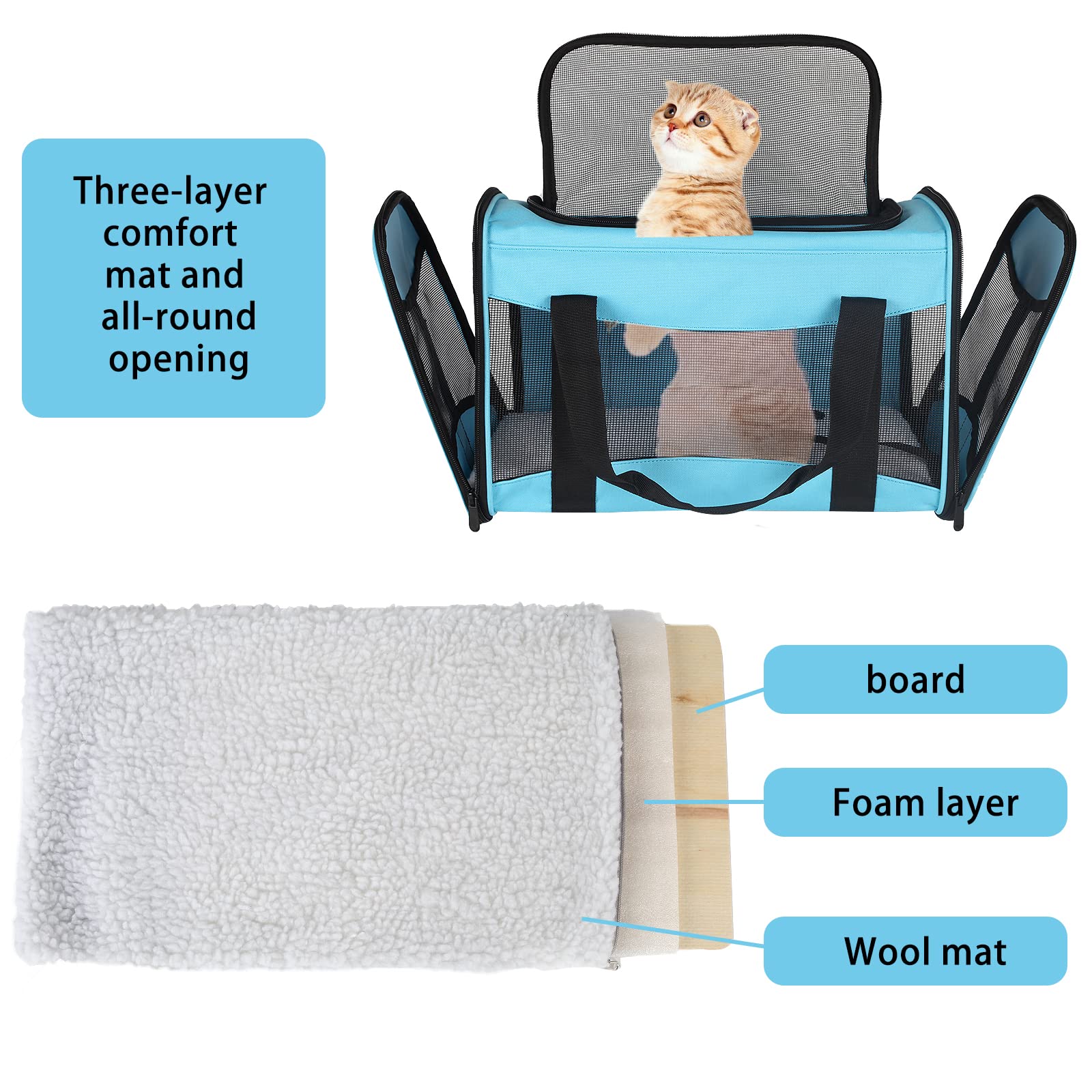 Top tasta Cat Carrying Case showing its attachment-loop handles and shoulder strap.